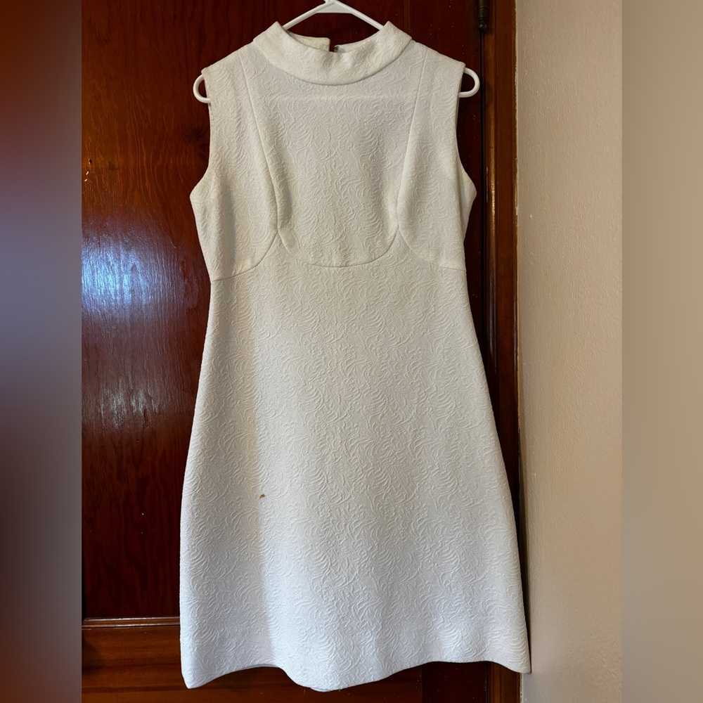 Vintage mod white dress Mad Men size Medium